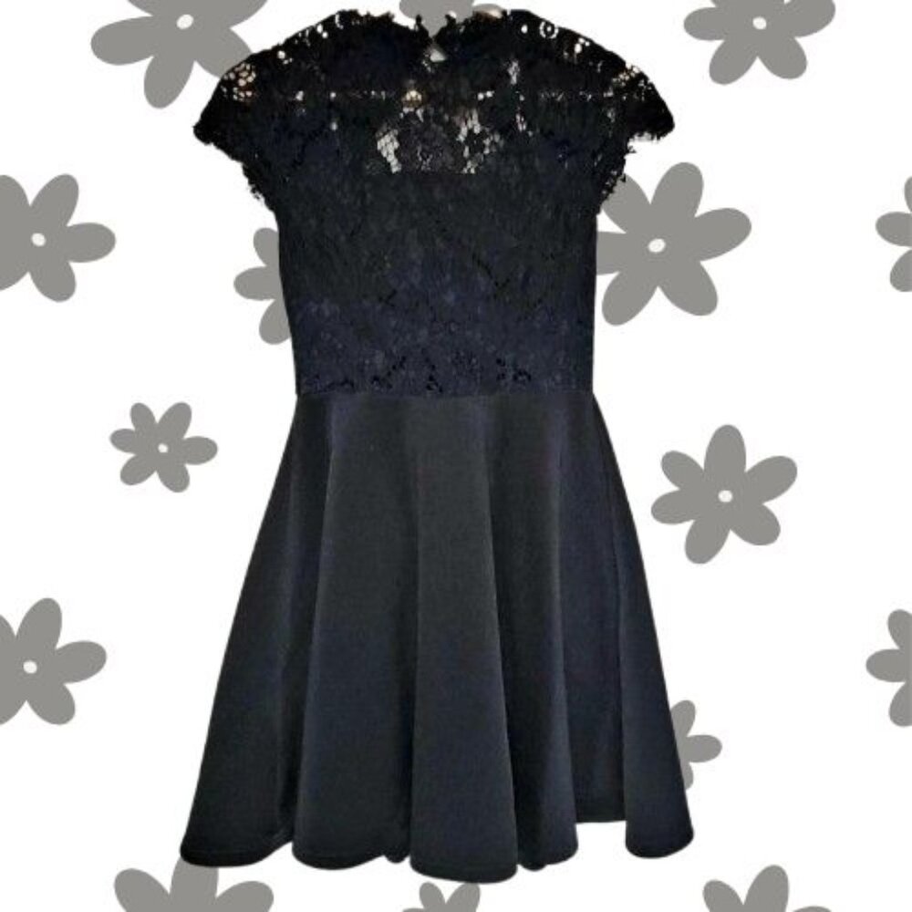 Francesca's Collections Black Fit and Flare Mini Dress